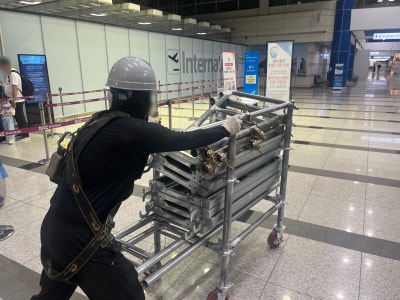 청주 국제공항 이동식시스템수평비계 임대 시공 내역