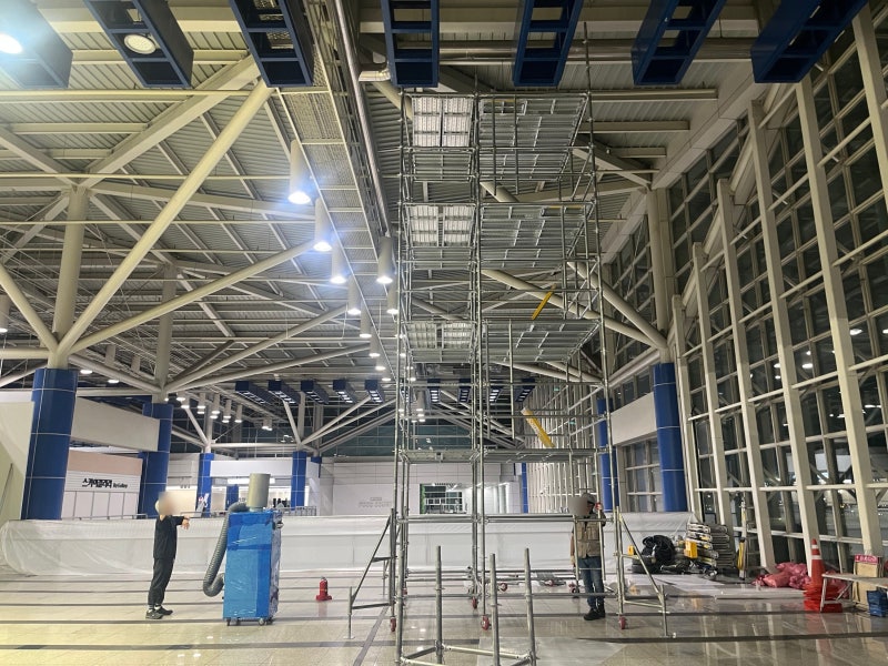 청주 국제공항 이동식시스템수평비계 임대 시공 내역