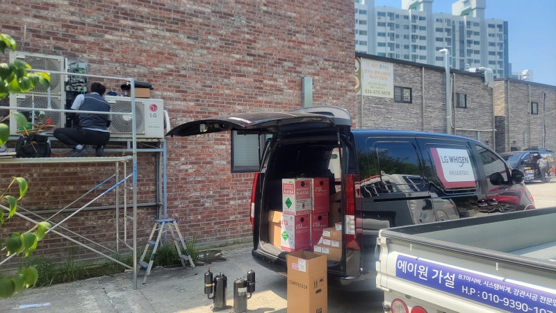 BT아시바 임대 안성 실외기 수리를 위한 설치 [에이원가설]