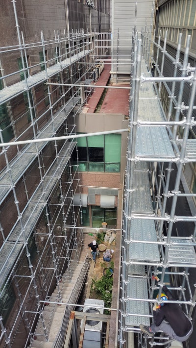 경기도 광주 시스템비계 참조은병원 연결통로 설치 현장 경기도 광주 시스템비계 참조은병원 연결통로 설치 현장